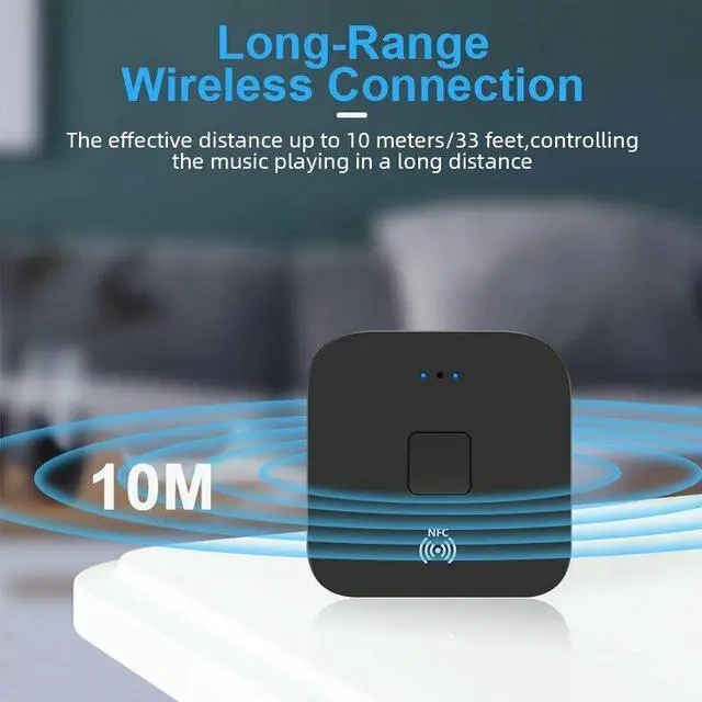 Alt view image 6 of 7 - Bluetooth 5.0 Receiver Wireless 3.5mm Jack AUX NFC to 2 RCA Audio Stereo Adapter