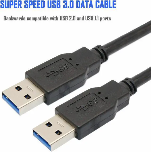 Main image of USB 3.0 Cable Male to Male USB to USB Cable SuperSpeed Black 3 Feet