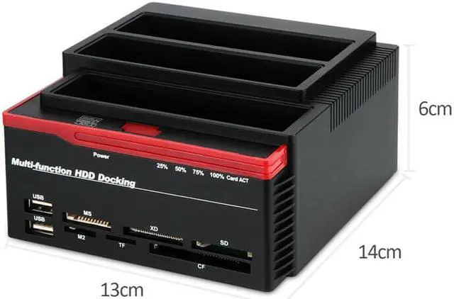 Alt view image 7 of 7 - HDD Docking Station IDE SATA Dual USB 3.0 Clone Hard Drive Card Reader 3-Bay