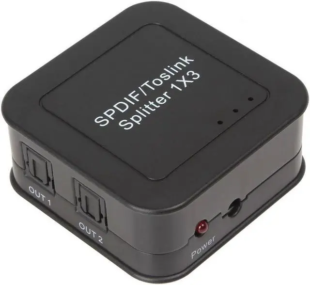 Main image of 1 in x 3 out Digital Optical TOSlink Audio Splitter Distribution Amp Amplifier