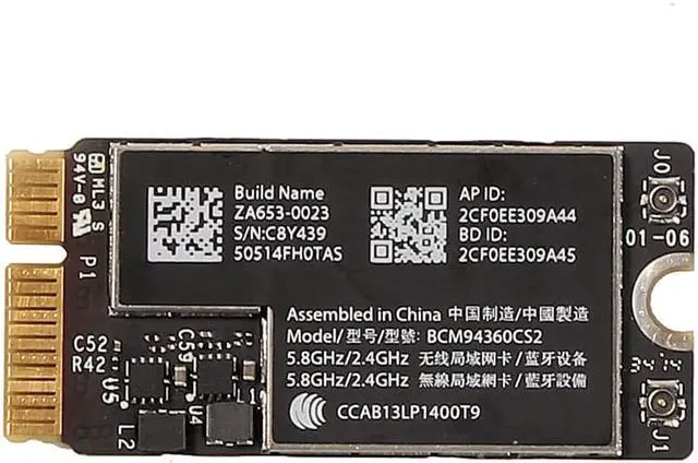 Alt view image 5 of 7 - BCM94360CS2 802.11AC Wifi Bluetooth Card For Macbook Air 13'' A1465 A1466 MD711