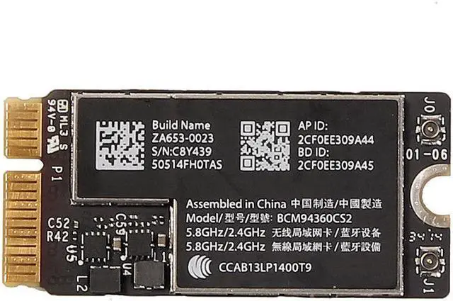 Alt view image 2 of 5 - Wireless 867Mbps BCM94360CS2 Bluetooth 4.0 Wifi Card 802.11ac For MacBook Air