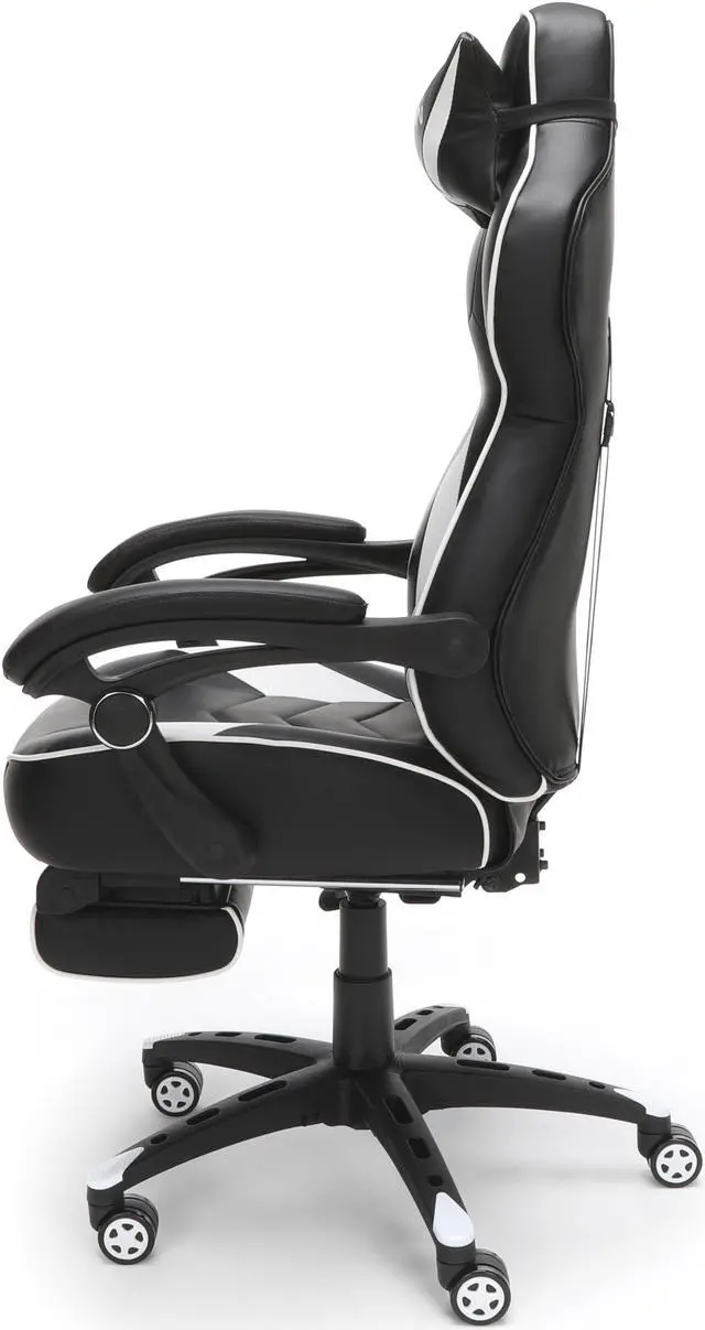 Alt view image 4 of 6 - RESPAWN 110 Racing Style Gaming Chair, Reclining Ergonomic Leather Chair with Footrest, in White (RSP-110-WHT)