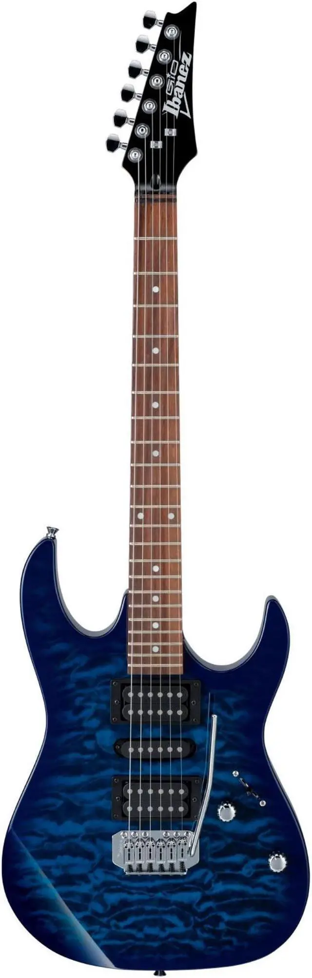 Alt view image 8 of 8 - Ibanez GRX70QA Electric Guitar Transparent Blue Burst