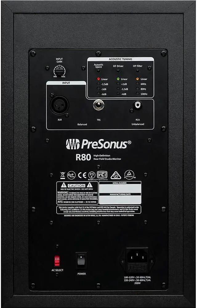 Alt view image 4 of 20 - Presonus R80 AMT Active Studio Monitor (Single)