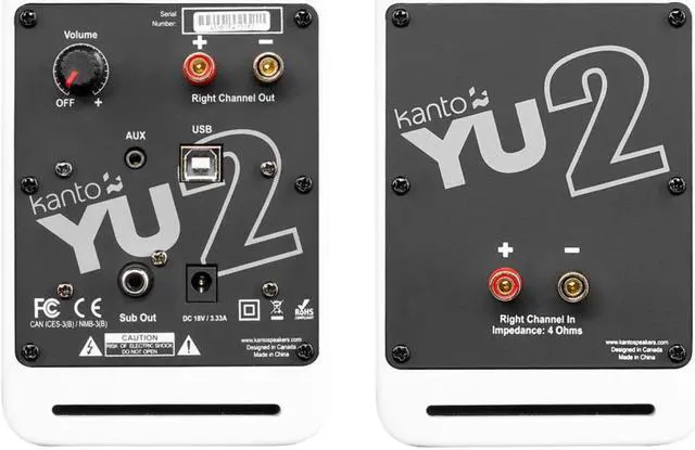 Alt view image 3 of 16 - Kanto YU2 Powered Desktop Speakers - Pair (Matte White)