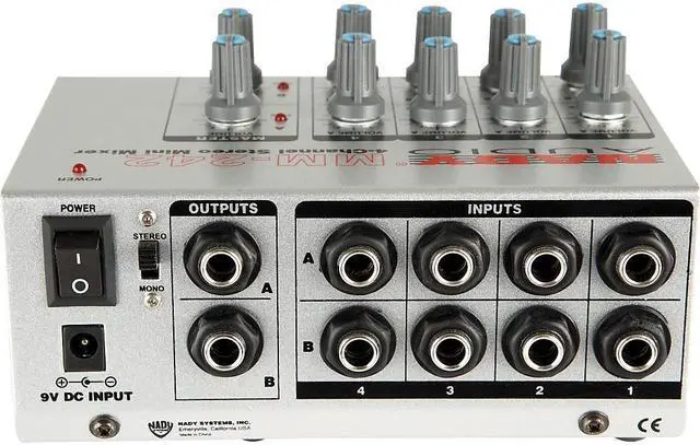 Alt view image 8 of 20 - Nady MM-242 4-Channel Mini Mixer