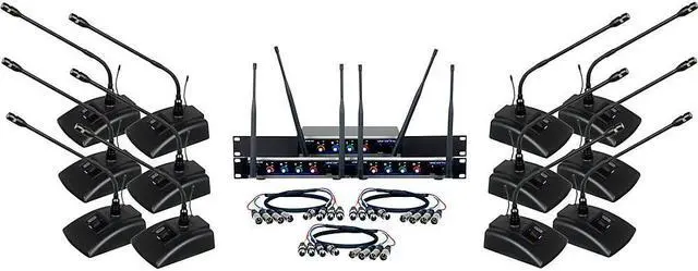 Main image of VocoPro Digital-Conference-12 Twelve Channel UHF Wireless Conference Microphone System