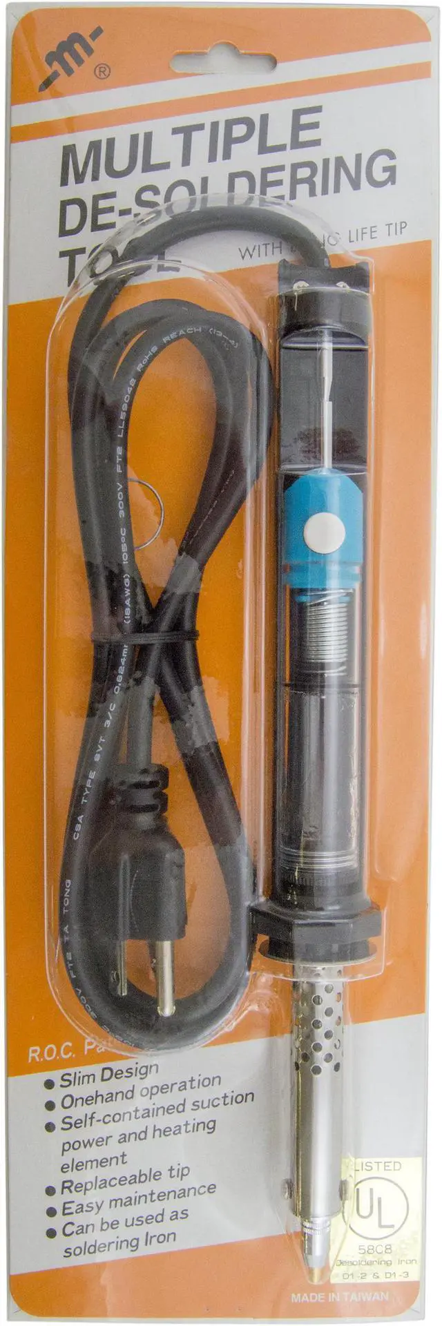 Alt view image 3 of 3 - Electric Desoldering Tool with Long Life Tip and 5 Foot Power Cord - UL Listed