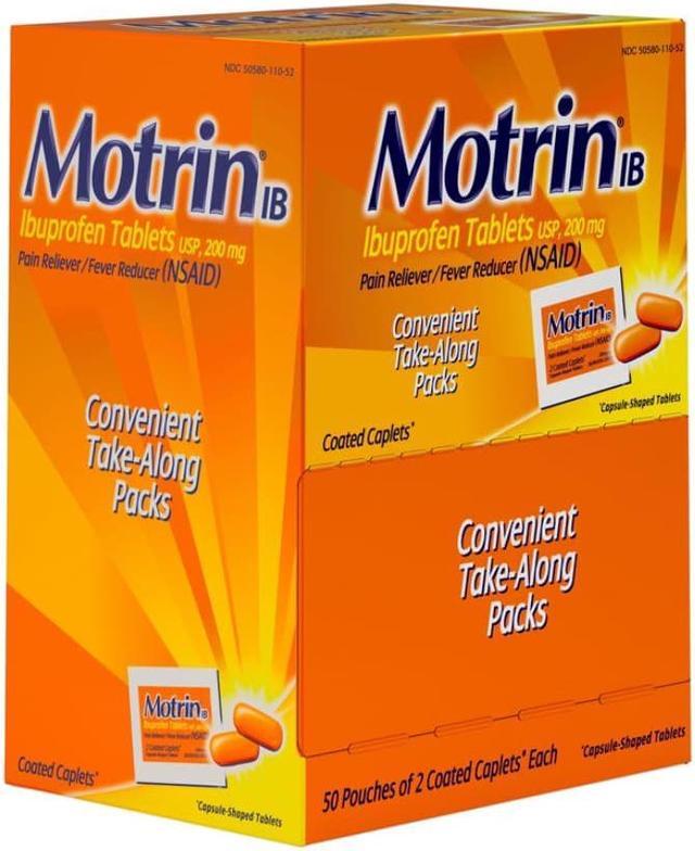 Alt view image 6 of 14 - Motrin IB Ibuprofen Tablets Two-Pack 50 Packs/Box 48152