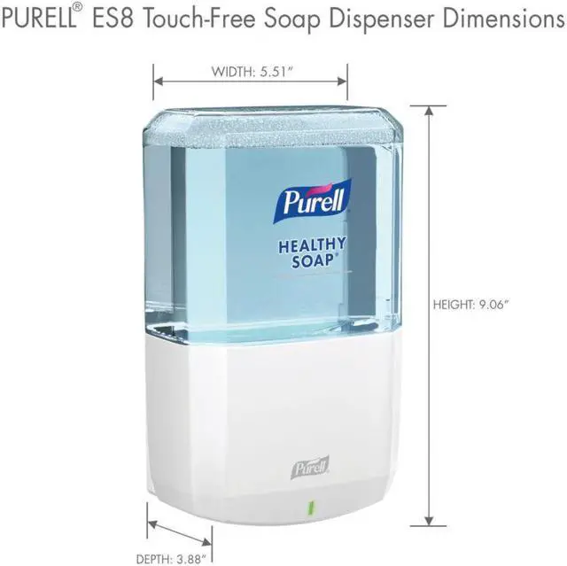 Main image of ES8 Soap Touch-Free Dispenser, 1200mL, 5.25" x 8.56" x 12.13", White 773001
