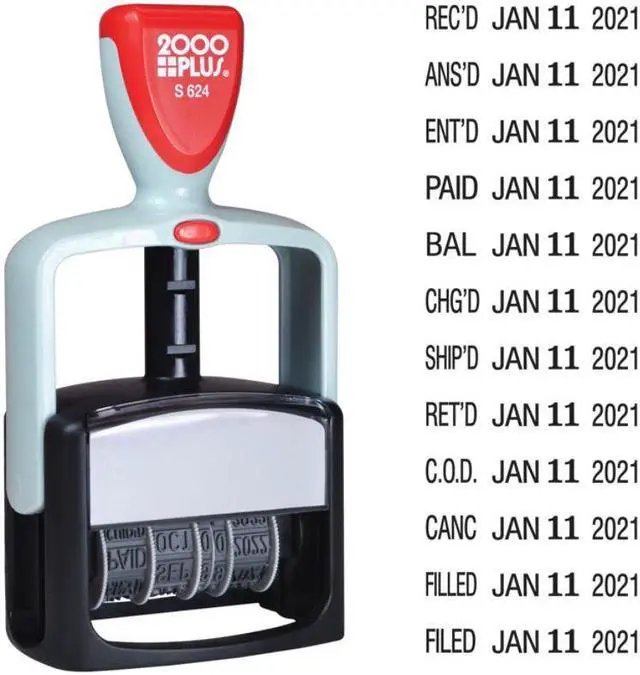Alt view image 2 of 3 - 2000Plus® Self-Inking 12-in-1 Standard Duty Date and Message Stamp