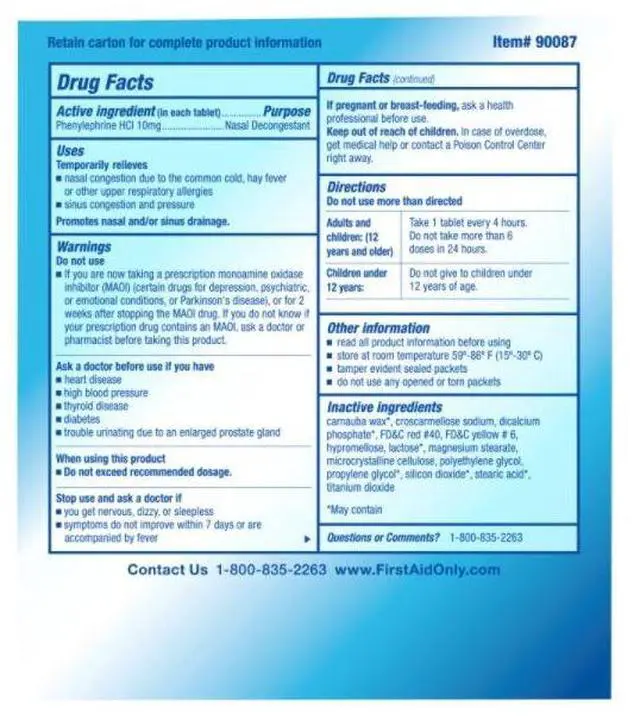 Alt view image 7 of 20 - PhysiciansCare First Aid,Sinus Tablet,Oe 90087