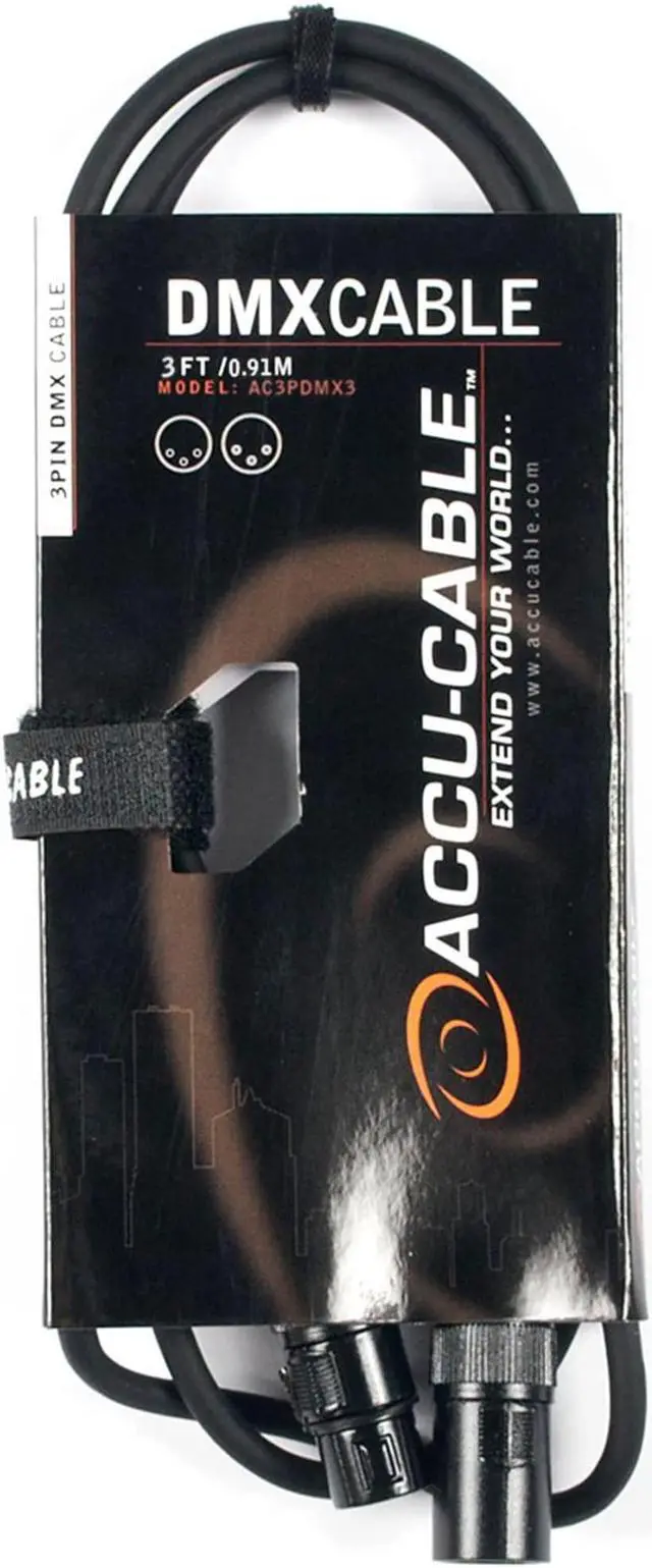 Alt view image 3 of 5 - American DJ 3-Pin DMX Lighting Cable 3 ft.