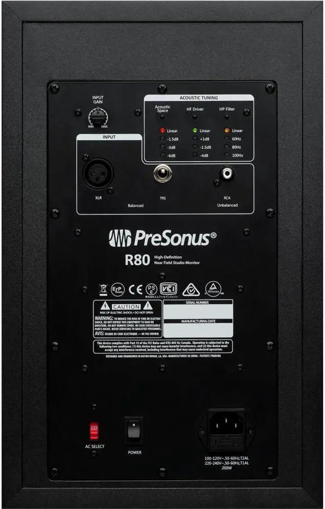 Alt view image 5 of 20 - Presonus R80 AMT Active Studio Monitor (Single)