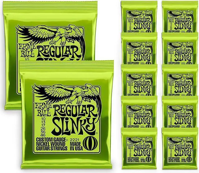 Main image of Ernie Ball 2221 Nickel Slinky Lime Guitar Strings - Buy 10, Get 2 Free