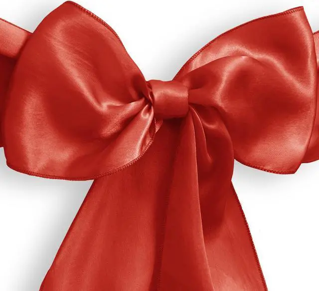 Alt view image 2 of 3 - Lann's Linens - 50 Elegant Satin Wedding/Party Chair Cover Sashes/Bows - Ribbon Tie Back Sash - Red