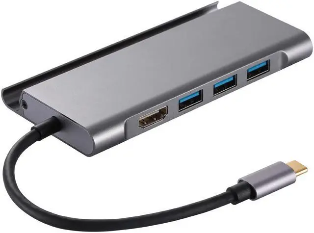 Main image of 7-in-1 Type-C to HDMI 4K Adapter with 100W PD Charging Port SD/TF Card Reader 3 x USB3.0 HUB, 7in1 USB-C to 4K HDMI PD 3 x USB 3.0 SD/TF Card Reader Dock, USB C HUB with HDMI PD USB SD TF Port.