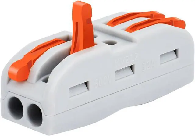 Alt view image 5 of 6 - GREENCYCLE 2 Conductor Compact Connectors Lever-Nut Wire Connectors for 2 Circuit Inline Splices 28-12 AWG ,one-to-one quick terminal block splicing type(20 Pcs)