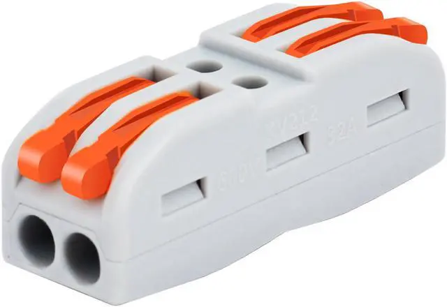 Alt view image 4 of 6 - GREENCYCLE 2 Conductor Compact Connectors Lever-Nut Wire Connectors for 2 Circuit Inline Splices 28-12 AWG ,one-to-one quick terminal block splicing type(20 Pcs)