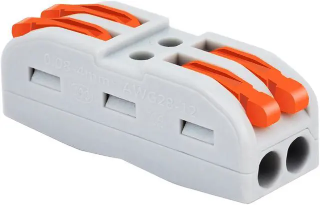 Alt view image 3 of 6 - GREENCYCLE 2 Conductor Compact Connectors Lever-Nut Wire Connectors for 2 Circuit Inline Splices 28-12 AWG ,one-to-one quick terminal block splicing type(20 Pcs)
