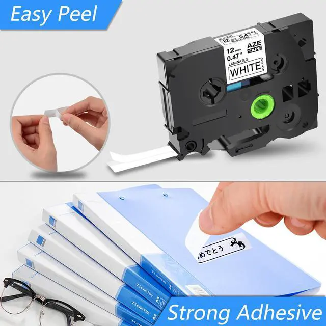 Alt view image 5 of 7 - GREENCYCLE 10PK Black on White TZ TZe Tze-231 TZ-231 TZe231 TZ231 Laminated Label Tape 12mm 8m (1/2'' x 26.2ft) for Brother P-touch PT-P700 PT-P750W PT-D210 PT-D400 PT-D600 Label Maker