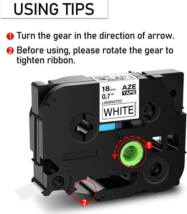 Alt view image 4 of 7 - GREENCYCLE 3 Pack Compatible for Brother P-touch TZe-241 TZe241 TZ-241 TZ241 18mm 0.7'' Black on White TZ TZe Ptouch Tapes 3/4 inch x 26.2ft Laminated Label Tape