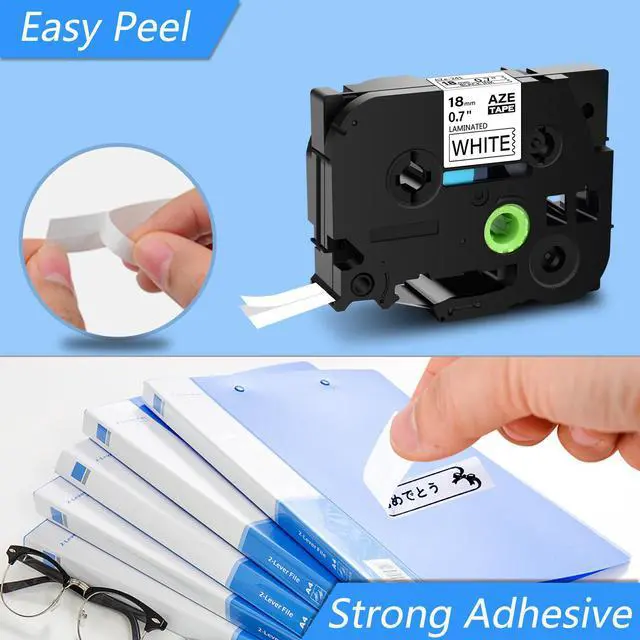 Alt view image 2 of 7 - GREENCYCLE 3 Pack Compatible for Brother P-touch TZe-241 TZe241 TZ-241 TZ241 18mm 0.7'' Black on White TZ TZe Ptouch Tapes 3/4 inch x 26.2ft Laminated Label Tape