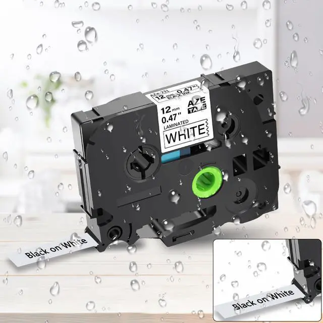 Alt view image 2 of 7 - GREENCYCLE 10PK Black on White TZ TZe Tze-231 TZ-231 TZe231 TZ231 Laminated Label Tape 12mm 8m (1/2'' x 26.2ft) for Brother P-touch PT-P700 PT-P750W PT-D210 PT-D400 PT-D600 Label Maker