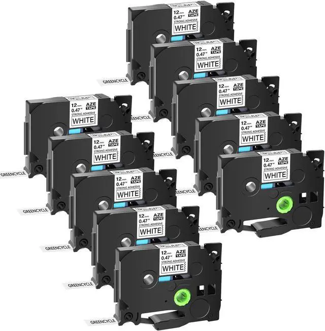 Main image of GREENCYCLE 10 Pack Compatible Brother P-touch Extra Strength TZe Label Tape TZe-S231 TZ-S231 TZe-231 TZe231 for Brother P-touch Label Maker PT-D210 PT-D600 PT-H110 PT-D400AD (0.47" x 26.2' 12mm x 8m)