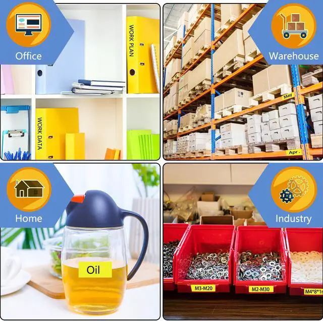 Alt view image 7 of 7 - GREENCYCLE 4 Pack Compatible for Brother P-touch TZe-FX631 TZ-FX631 TZ-631 TZe-631 Flexible ID 12mm 0.47'' Black on Yellow TZ TZe Ptouch Tapes 1/2 inch x 26.2ft Laminated Label Tape