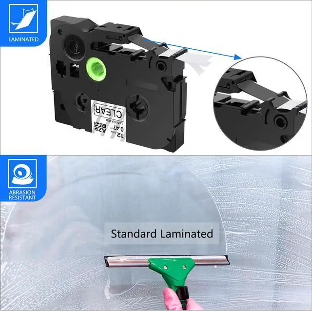 Alt view image 3 of 7 - GREENCYCLE 5 Pack Compatible for Brother P-touch TZe-131 TZe131 TZ-131 TZ131 12mm 0.47'' Black on Clear TZ TZe Ptouch Tapes 1/2 inch x 26.2ft Laminated Label Tape