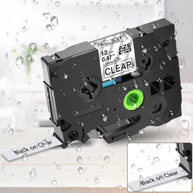 Alt view image 5 of 7 - GREENCYCLE 5 Pack Compatible for Brother P-touch TZe-131 TZe131 TZ-131 TZ131 12mm 0.47'' Black on Clear TZ TZe Ptouch Tapes 1/2 inch x 26.2ft Laminated Label Tape