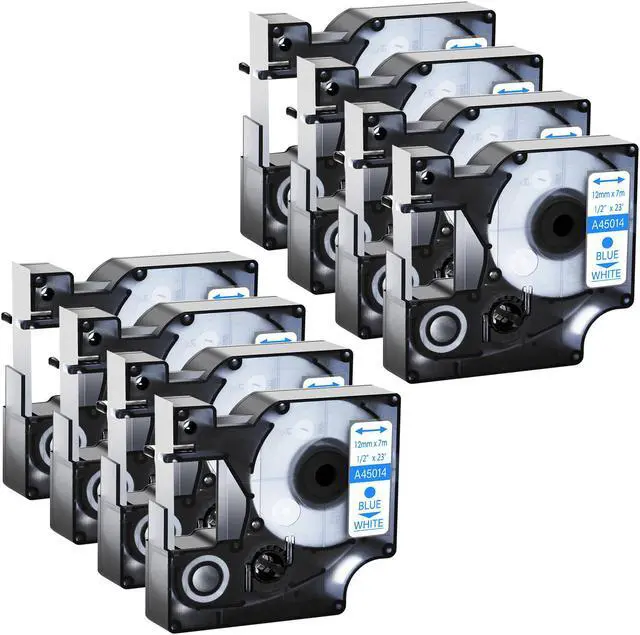 Main image of GREENCYCLE 8 Pack Compatible for DYMO D1 Label Maker Refill 45014 S0720540 Blue on White, 1/2 Inch x 23 Ft for DYMO LabelManager 160 280 210D 360D 420P Wireless PnP 220P 260P 500TS 450DUO