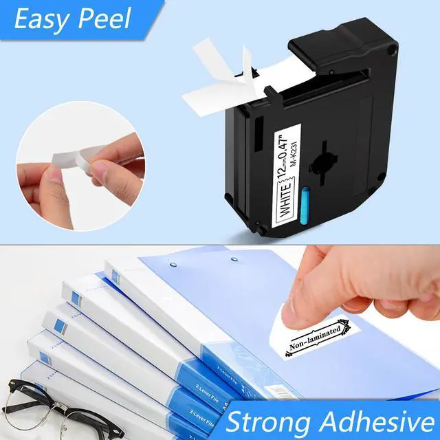 Alt view image 2 of 7 - GREENCYCLE 3 Pack Compatible for Brother P-touch M Tape MK231 M231 M-K231 MK-231 M-K231S 12mm 0.47'' Black on White 1/2 inch x 26.2ft Label Tape