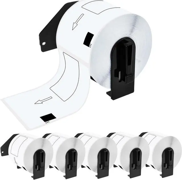 Main image of GREENCYCLE 6 Roll DK-1202 DK1202 Die-Cut Address Labels 2.4'' x 3.9'' (62 mm x 100 mm) Compatible for Brother QL-1050 QL-1050N QL-1060N QL-1100 QL-1110NWB, 300 Labels/Roll,with Cartridge Frame