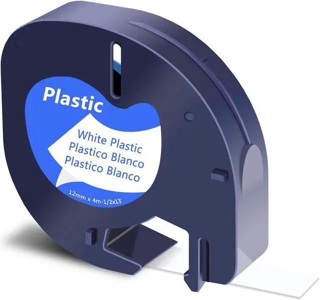 Main image of GREENCYCLE 20 Pack Compatible for Dymo LetraTag Refills 91331 91201 91221 59422 S0721660 12mm Black on White 1/2 inch x 13ft Plastic Label Tape for LetraTag 100H LT-100T Plus LT110T QX50 Label Maker