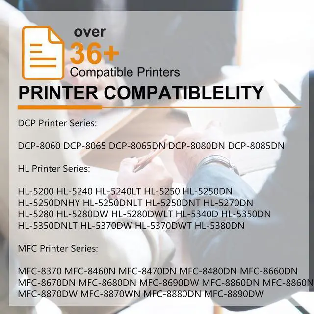 Alt view image 2 of 6 - GREENCYCLE 2 Pack New Compatible Brother TN580 TN-580 Toner Cartridge for Brother DCP-8060 HL-5200 HL-5240 MFC-8460N