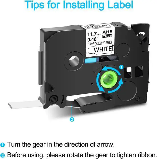 Alt view image 2 of 7 - GREENCYCLE 10 Pack Compatible for Brother P-touch HSe-231 HSe231 HS-231 HS231 11.7mm 0.46'' x 1.5m Black on White Heat Shrink Tubes for Wires Cables
