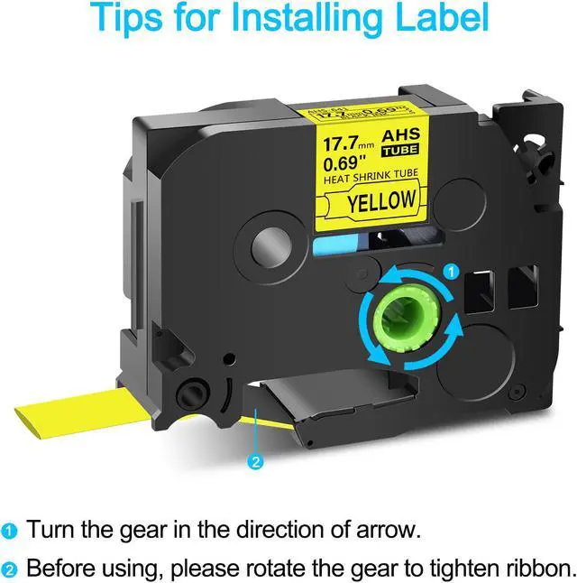Alt view image 2 of 7 - GREENCYCLE 3 Pack Compatible for Brother P-touchHSe-241 HSE641 HS-241 HS241 17.7mm 0.69'' x 1.5m Black on Yellow Heat Shrink Tubes for Wires Cables