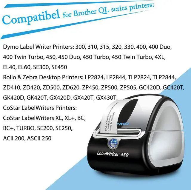 Alt view image 6 of 7 - GREENCYCLE Compatible for Dymo 30252 Address Mailing UPC Labels 1 1/8" x 3 1/2" (1" Core) Premium Adhesive & Resolution for DYMO Labelwriter 450 Duo 4XL, 100 Rolls, 350 Labels/Roll [NOT FIT 550 & 5XL]