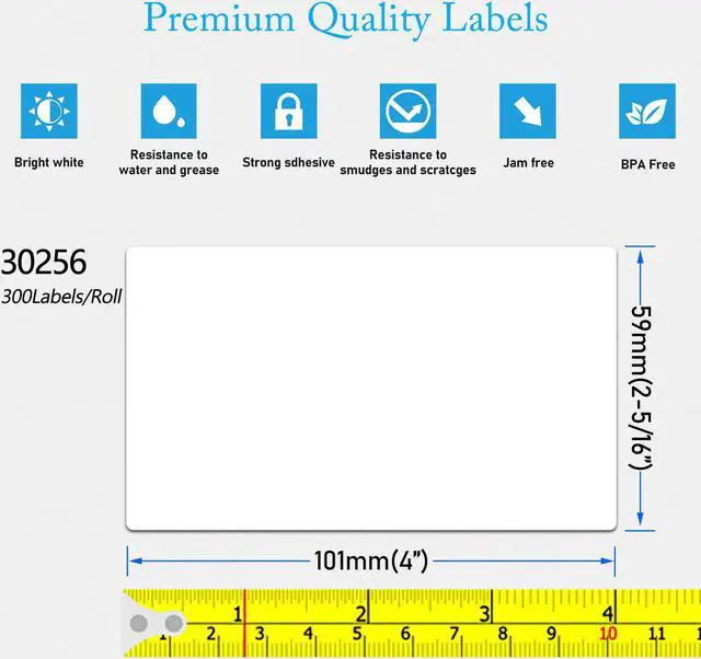 Alt view image 3 of 6 - GREENCYCLE Compatible for DYMO 30256 Direct Thermal Shipping Labels 2-5/16" x 4" Perforated LW Large Mailing Address for Labelwriter 450, 450 Turbo, 4XL 8 Rolls, 300 Labels/Roll [NOT FIT 550 & 5XL]