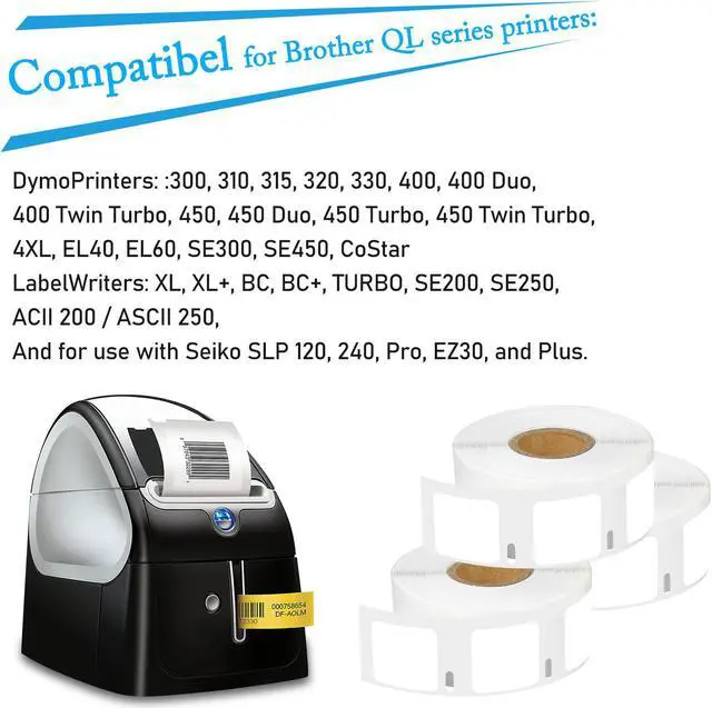 Alt view image 4 of 6 - GREENCYCLE 20 Roll Compatible for Dymo 30332 1" x 1" (25mm x 25mm) White Multipurpose Square Address Shipping Barcode Label for Labelwriter 450, 450 Turbo, 4XL, 750 Labels per Roll,NOT FIT 550 & 5XL