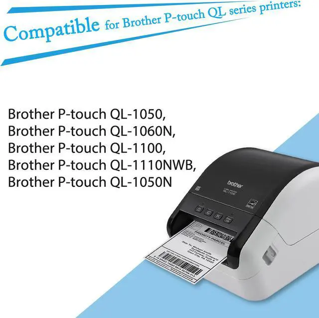 Alt view image 5 of 7 - GREENCYCLE 7 Roll Compatible for Brother DK-2243 DK2243 4'' x 100' (102mm x 30.4m) Continuous White Paper Large Tape Shipping Address Thermal Direct Labels