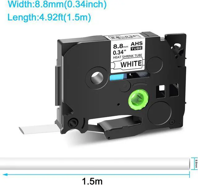 Alt view image 3 of 7 - GREENCYCLE 4 Pack Compatible for Brother P-touch HSe-221 HSe221 HS-221 HS221 8.8mm 0.34'' x 1.5m Black on White Heat Shrink Tubes for Wires Cables