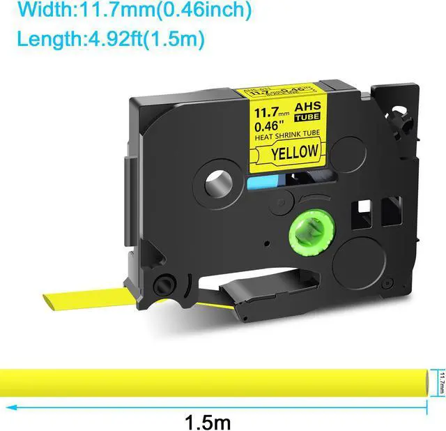 Alt view image 3 of 7 - GREENCYCLE 30 Pack Compatible for Brother P-touch HSe-231 HSE631 HS-231 HS231 11.7mm 0.46'' x 1.5m Black on Yellow Heat Shrink Tubes for Wires Cables