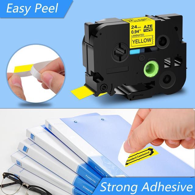 Alt view image 2 of 7 - GREENCYCLE 3 Pack Compatible for Brother P-touch TZ TZe Ptouch Tapes TZe-651 TZe651 TZ-651 TZ651 AZe-651 24mm 1'' Black on Yellow Laminated Label Tape