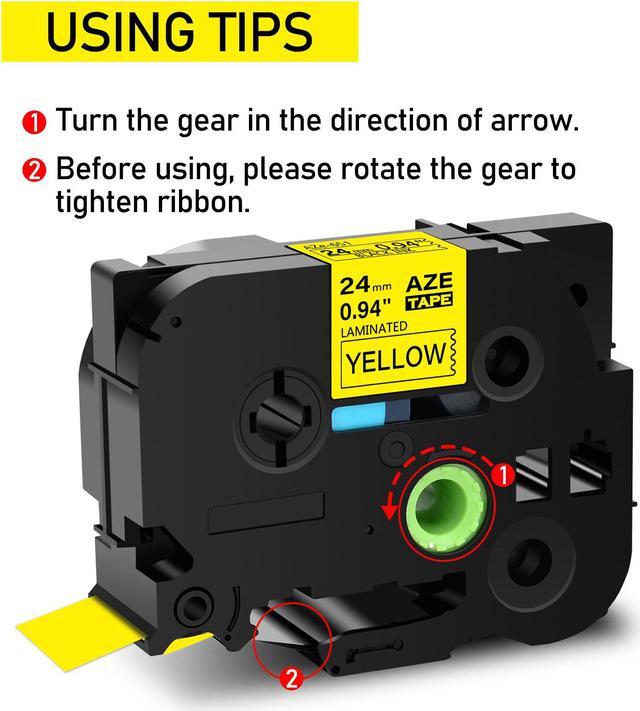 Alt view image 4 of 7 - GREENCYCLE 3 Pack Compatible for Brother P-touch TZ TZe Ptouch Tapes TZe-651 TZe651 TZ-651 TZ651 AZe-651 24mm 1'' Black on Yellow Laminated Label Tape