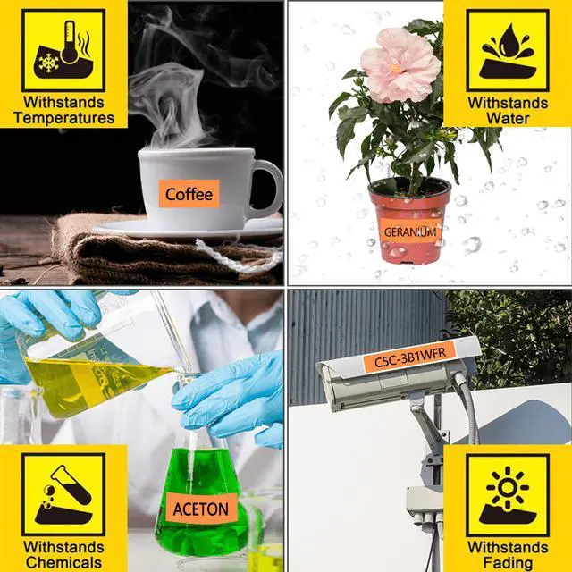 Alt view image 6 of 7 - GREENCYCLE 5 Pack Compatible for Brother P-touch TZe-B51 TZeB51 TZ-B51 TZB51 24mm 0.94'' Black on Fluorescent Orange TZ TZe Ptouch Tapes 1 inch x 16.4ft Laminated Label Tape