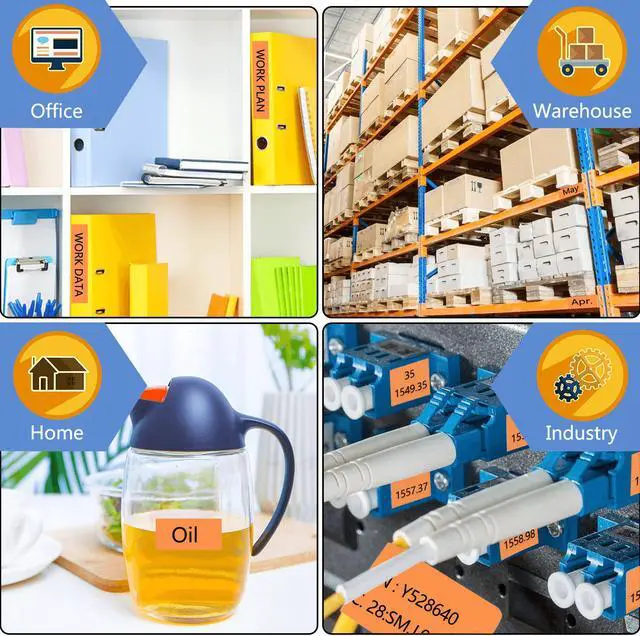 Alt view image 7 of 7 - GREENCYCLE 5 Pack Compatible for Brother P-touch TZe-B51 TZeB51 TZ-B51 TZB51 24mm 0.94'' Black on Fluorescent Orange TZ TZe Ptouch Tapes 1 inch x 16.4ft Laminated Label Tape